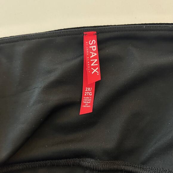 Spanx Pants Leggings Velvet Black SZ2X Pull-on Straight Leg High Rise Slimming - Picture 5 of 9